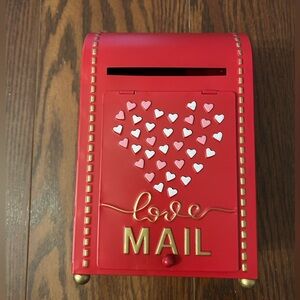 Red Valentine’s Love Mailbox with Heart Design